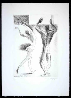 Dancers - Etching by Louis Leygue - Mid-20th century