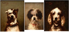 A Set of Three Dog Portraits by Jules Chardigny (1842-1892)