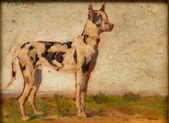 Dog Portrait of a Great Dane by Jules Chardigny (1842-1892)