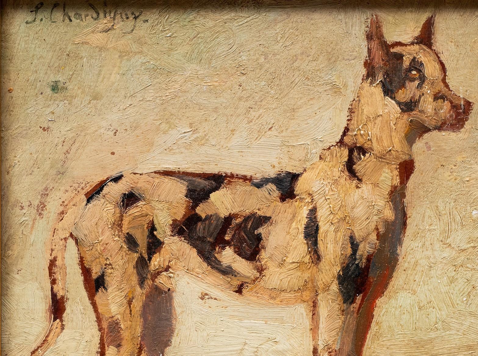 Portrait d'un dogue allemand par Jules Chardigny (1842-1892) en vente 1
