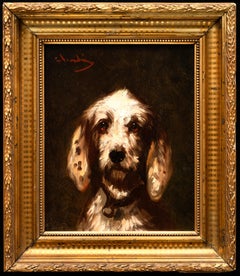 Dog Portrait of a Griffon Vendéen Hunting Dog by Jules Chardigny (1842-1892)