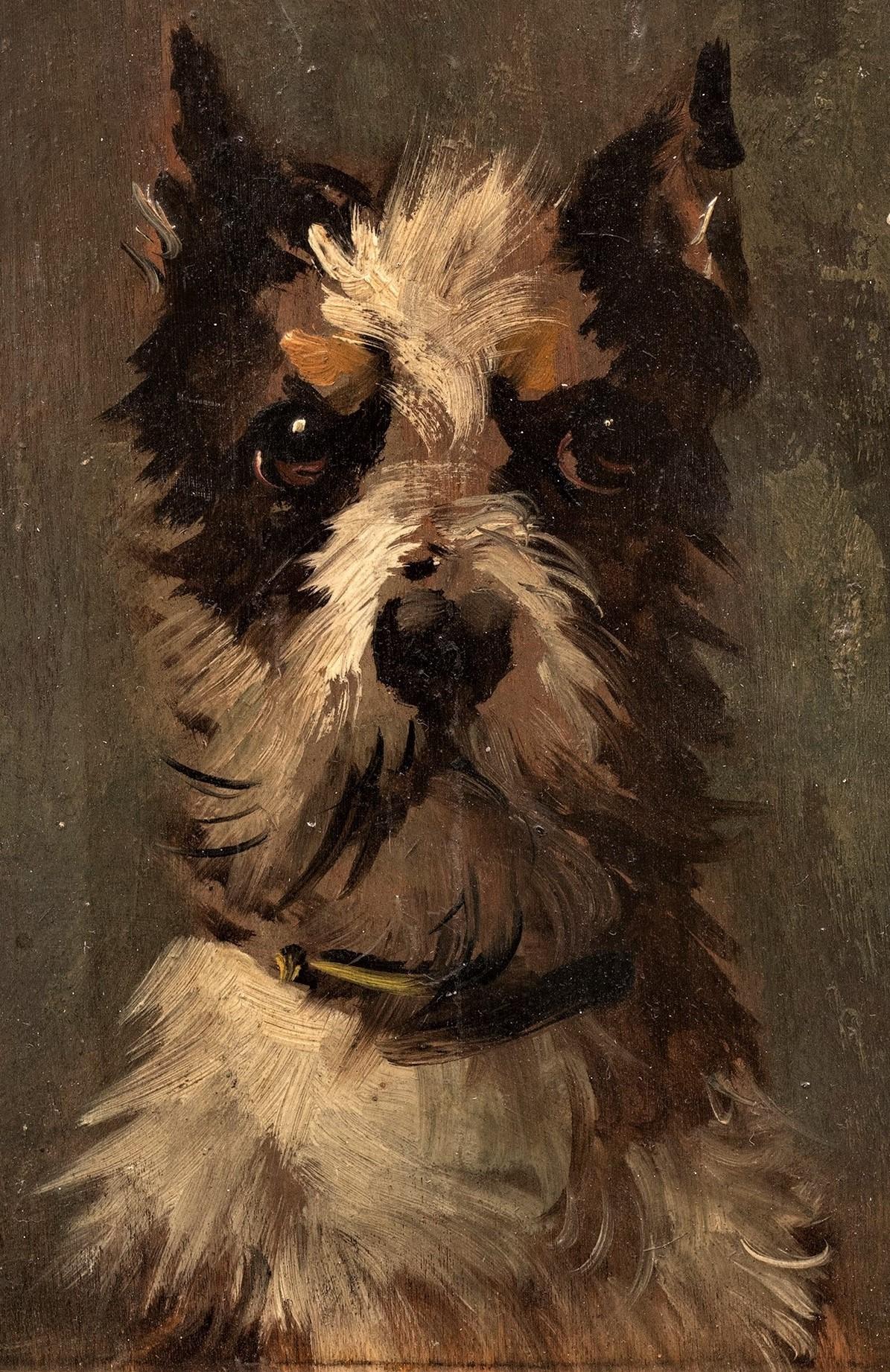 (Tom' s Friend) Peinture d'un terrier, par Louis Léger Chardin (1833-1918) 2