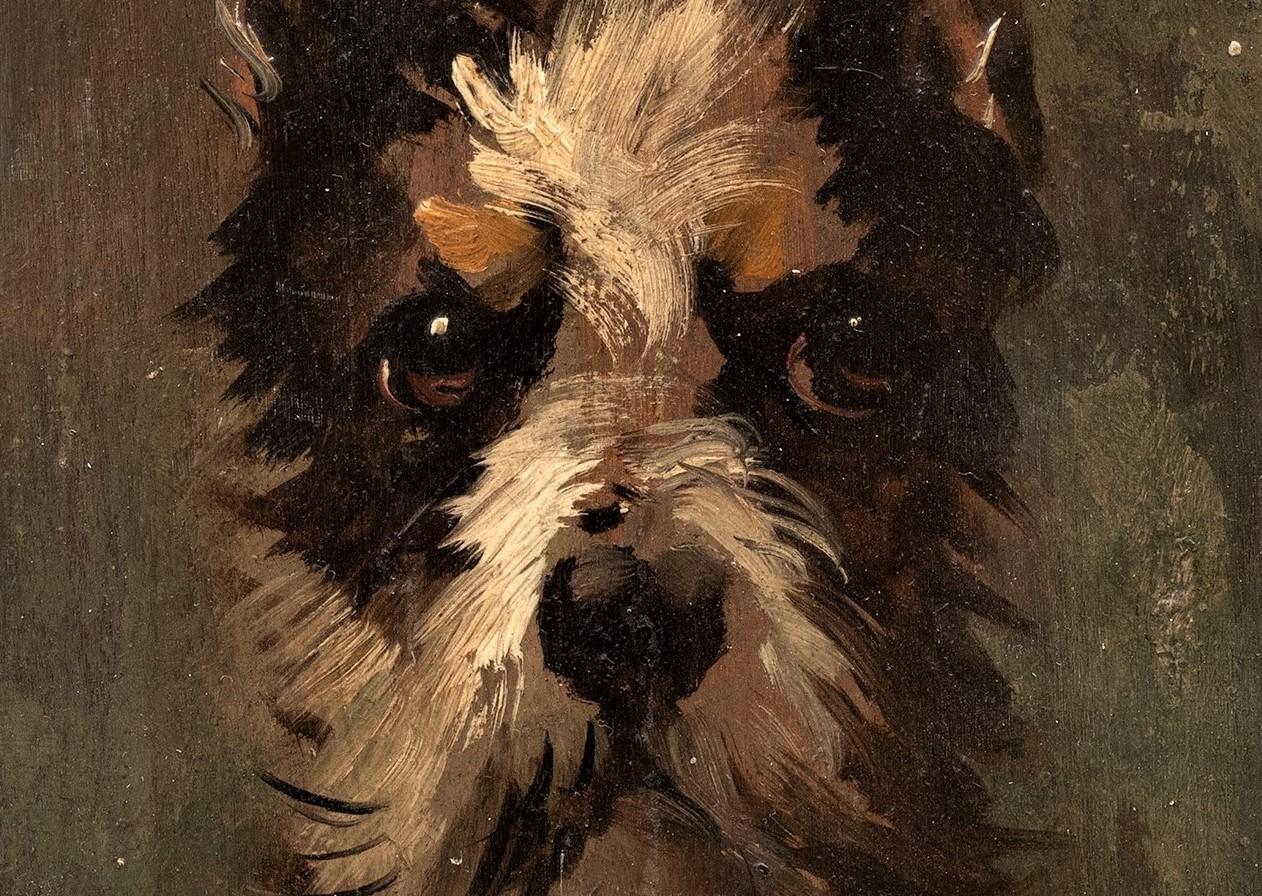 (Tom' s Friend) Peinture d'un terrier, par Louis Léger Chardin (1833-1918) 3