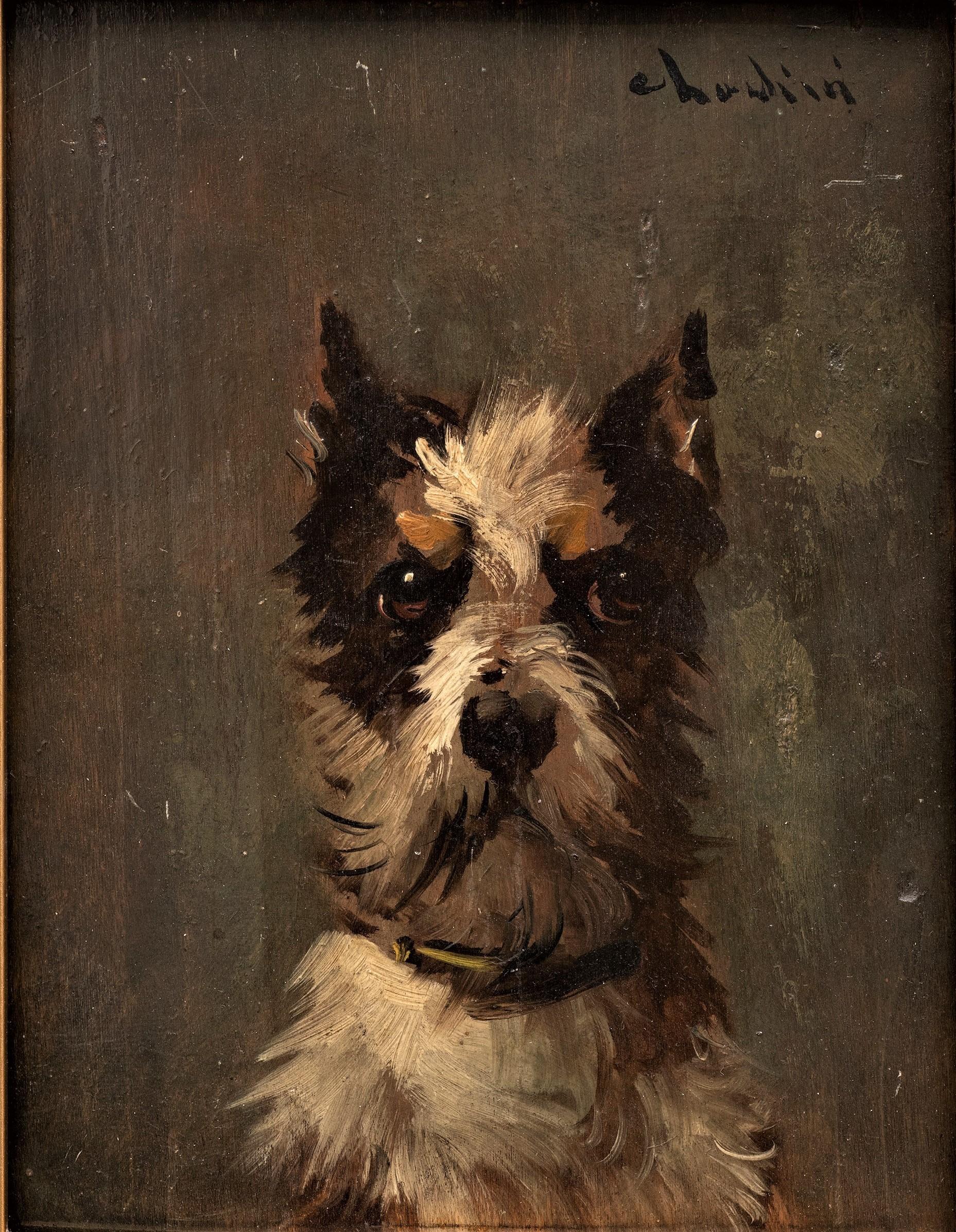 (Tom' s Friend) Peinture d'un terrier, par Louis Léger Chardin (1833-1918) 4