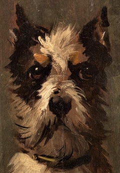 (Tom's Friend) Dog Painting of a Terrier, by Louis Léger Chardin (1833-1918) 
