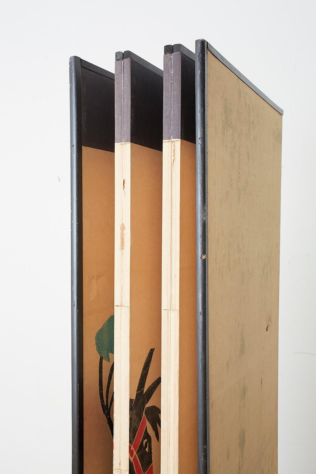 Louis Liang Chinese Six-Panel Woodblock Horse Screen 12