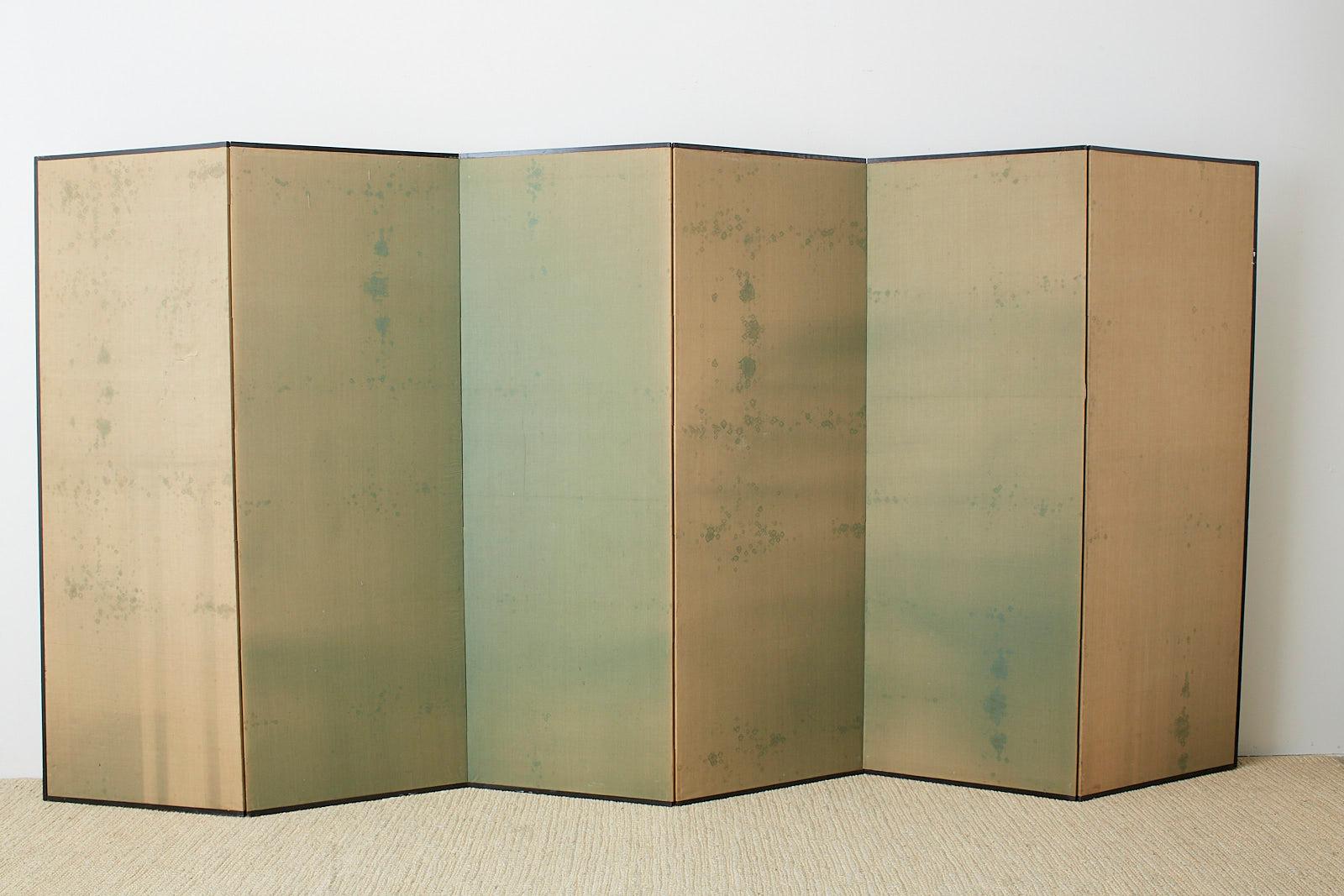 Louis Liang Chinese Six-Panel Woodblock Horse Screen 11