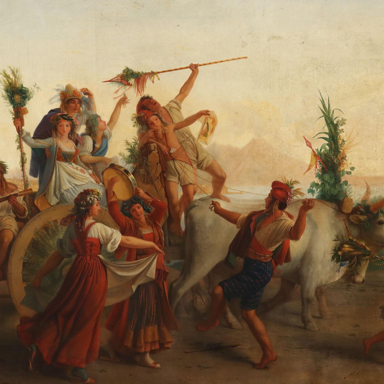 Le retour de la fête de Notre-Dame de l'Arche à Naples première moitié du XIXe siècle - Autres styles artistiques Painting par Louis Léopold Robert 