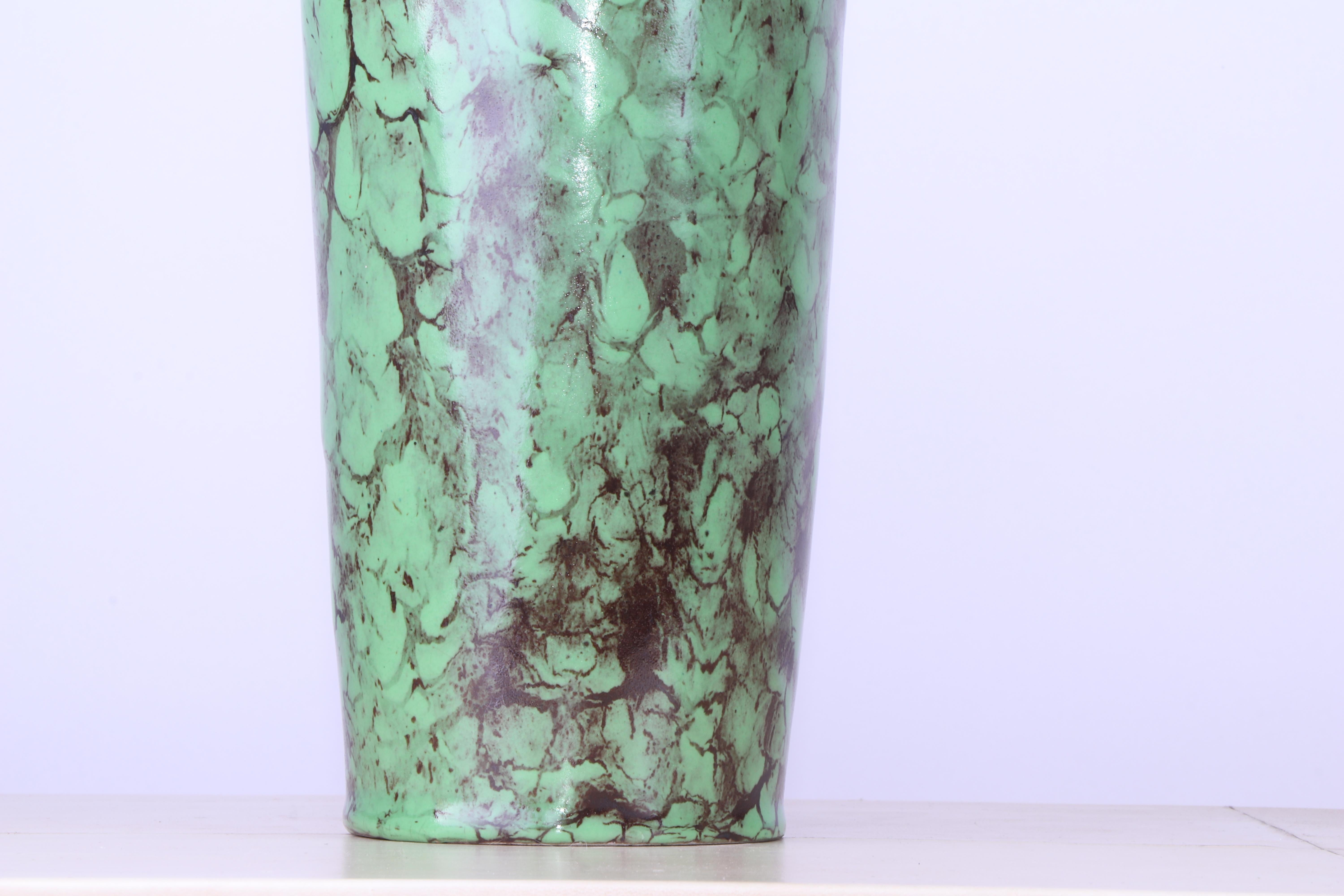 Louis Lourioux Frühes 20. Jahrhundert Art Deco Vase in Smaragdgrün (Art déco) im Angebot