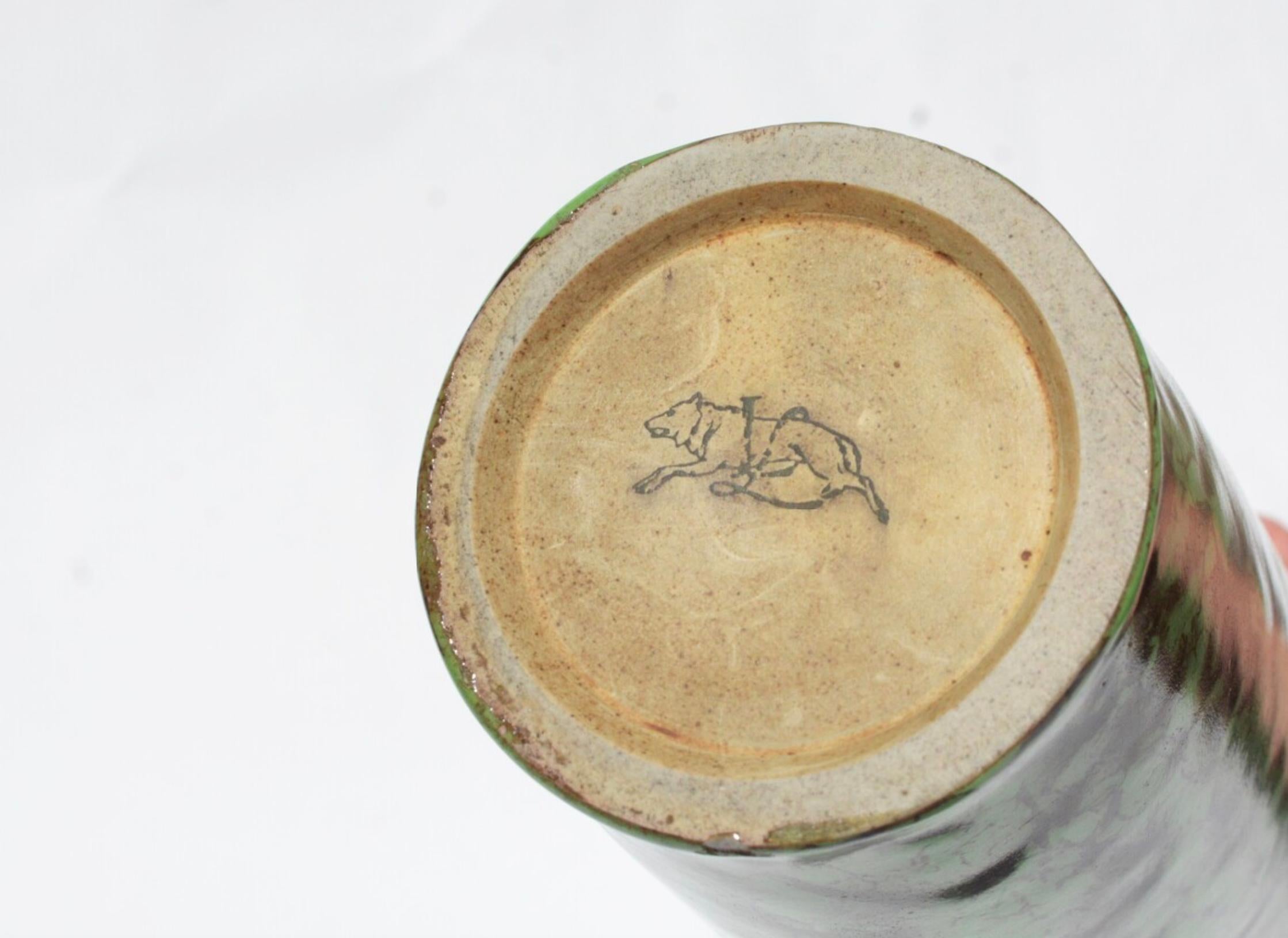 Louis Lourioux Frühes 20. Jahrhundert Art Deco Vase in Smaragdgrün im Angebot 2