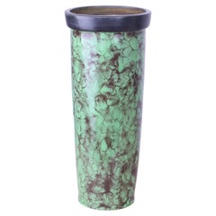 Louis Lourioux Early 20th Century Art Deco Vase in Emerald Green