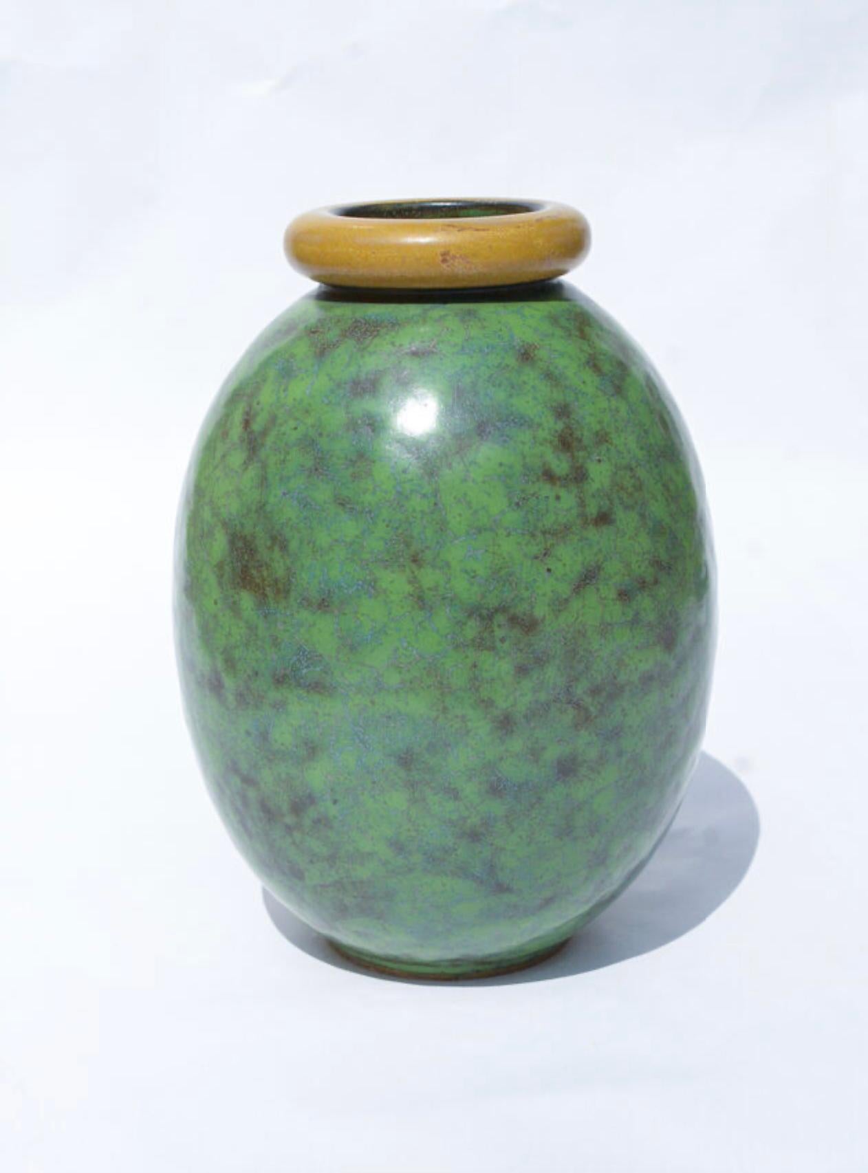 Französische Art déco-Vase von Louis Lourioux aus dem frühen 20. Jahrhundert (Frühes 20. Jahrhundert) im Angebot