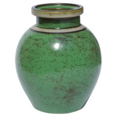 Louis Lourioux Early 20th Century Green Art Deco Vase