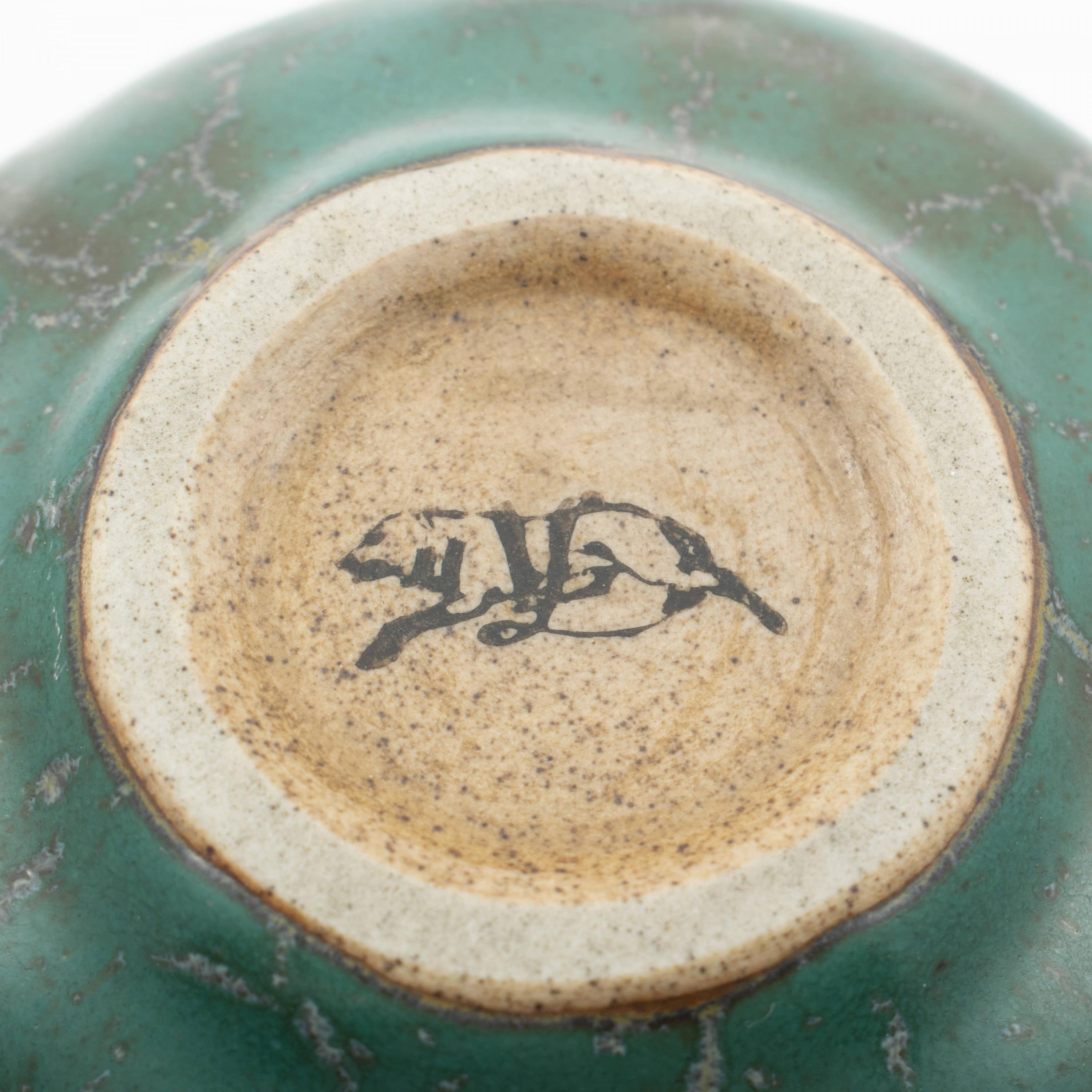 Louis Lourioux Turquoise Stoneware Vase For Sale 1
