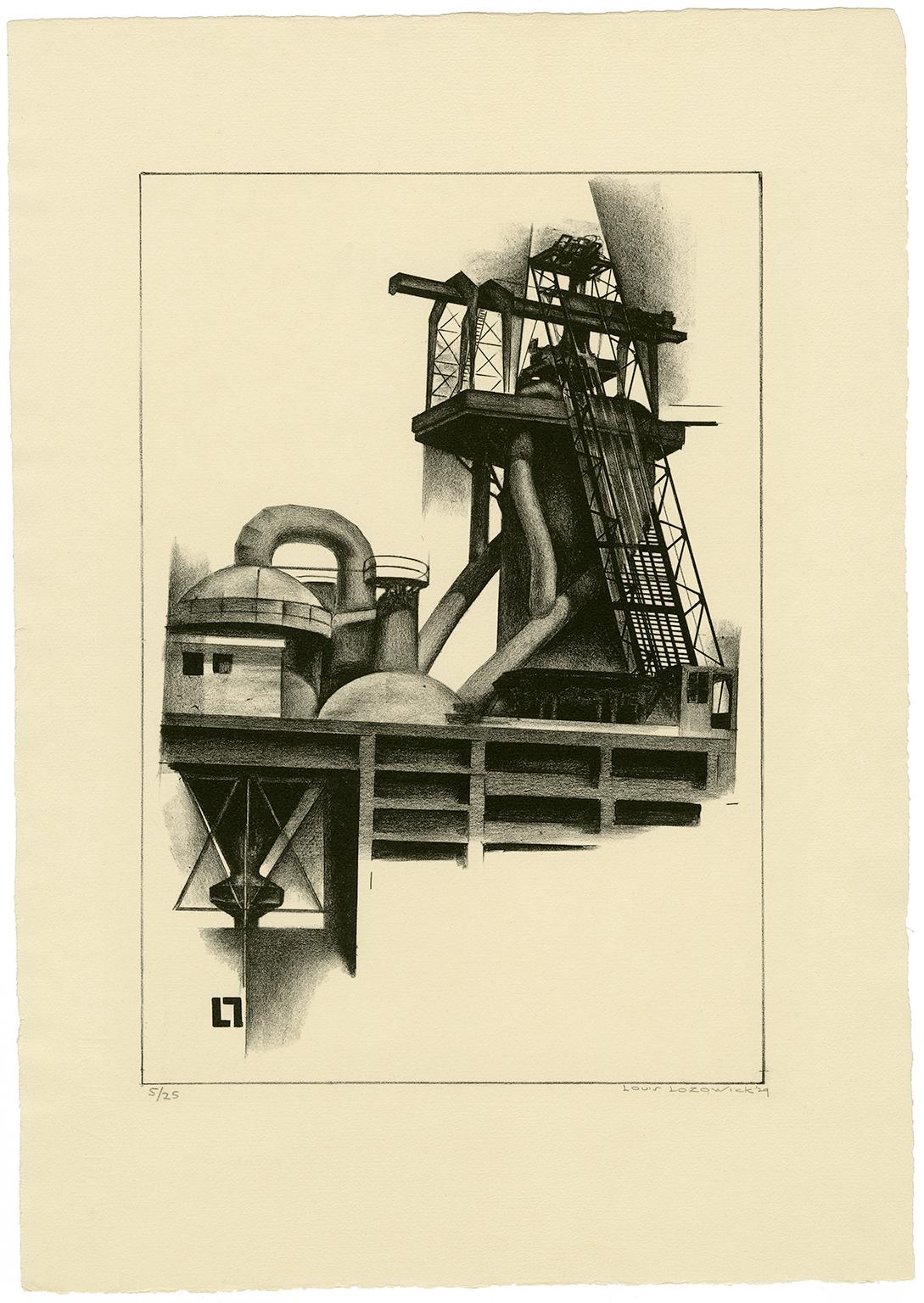 Corner of Steel Plant - Print by Louis Lozowick