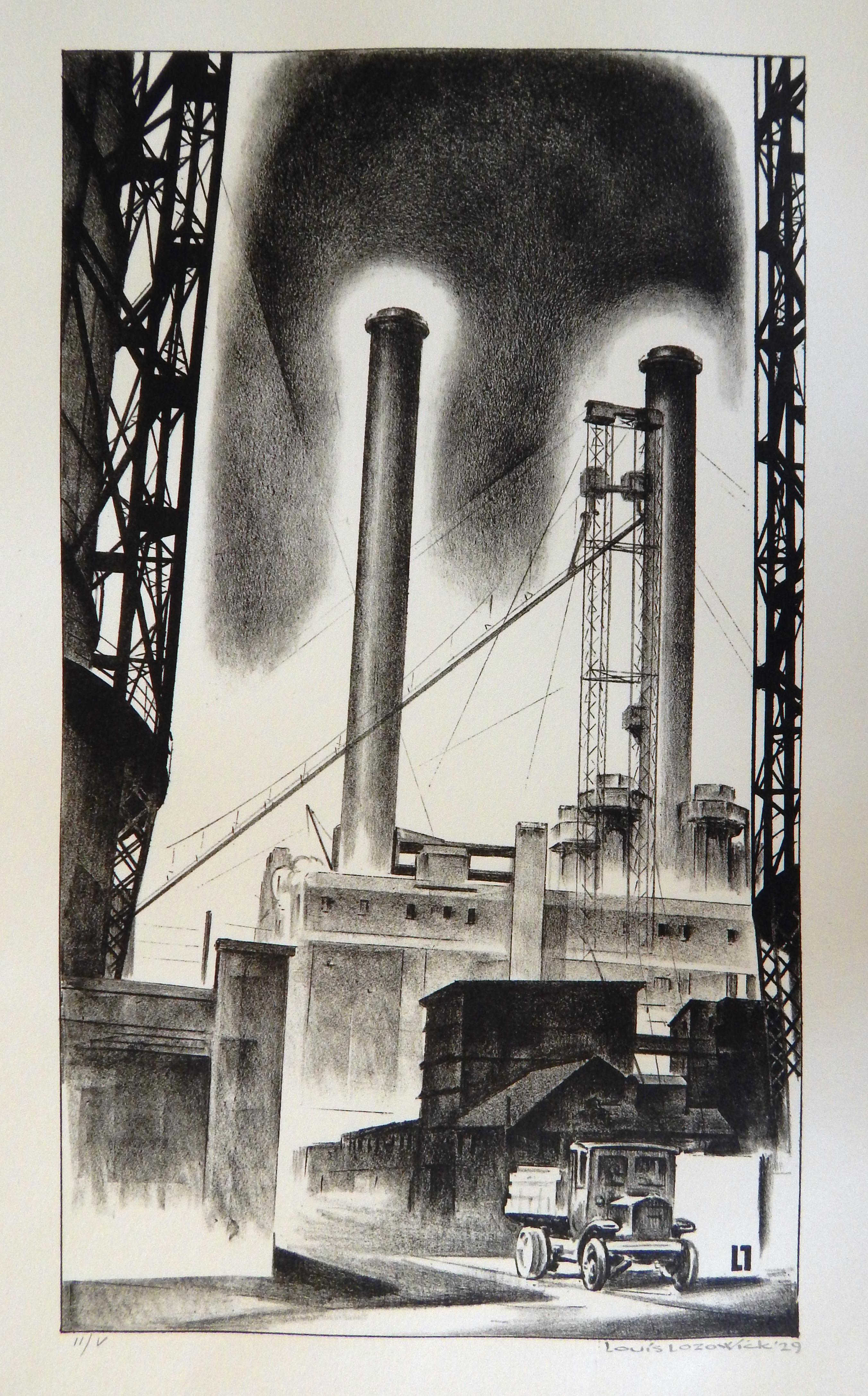 Litografía original de Louis Lozowick, 1929, 