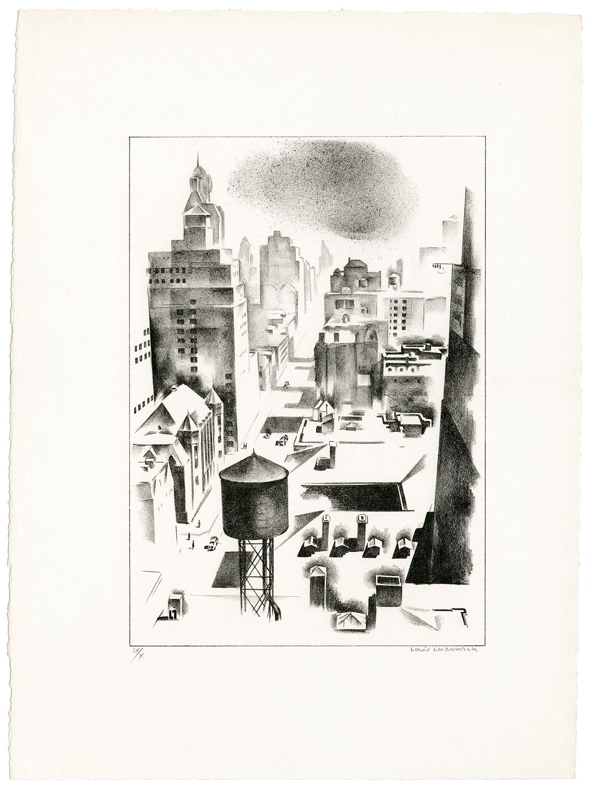 Madison Avenue - Print by Louis Lozowick