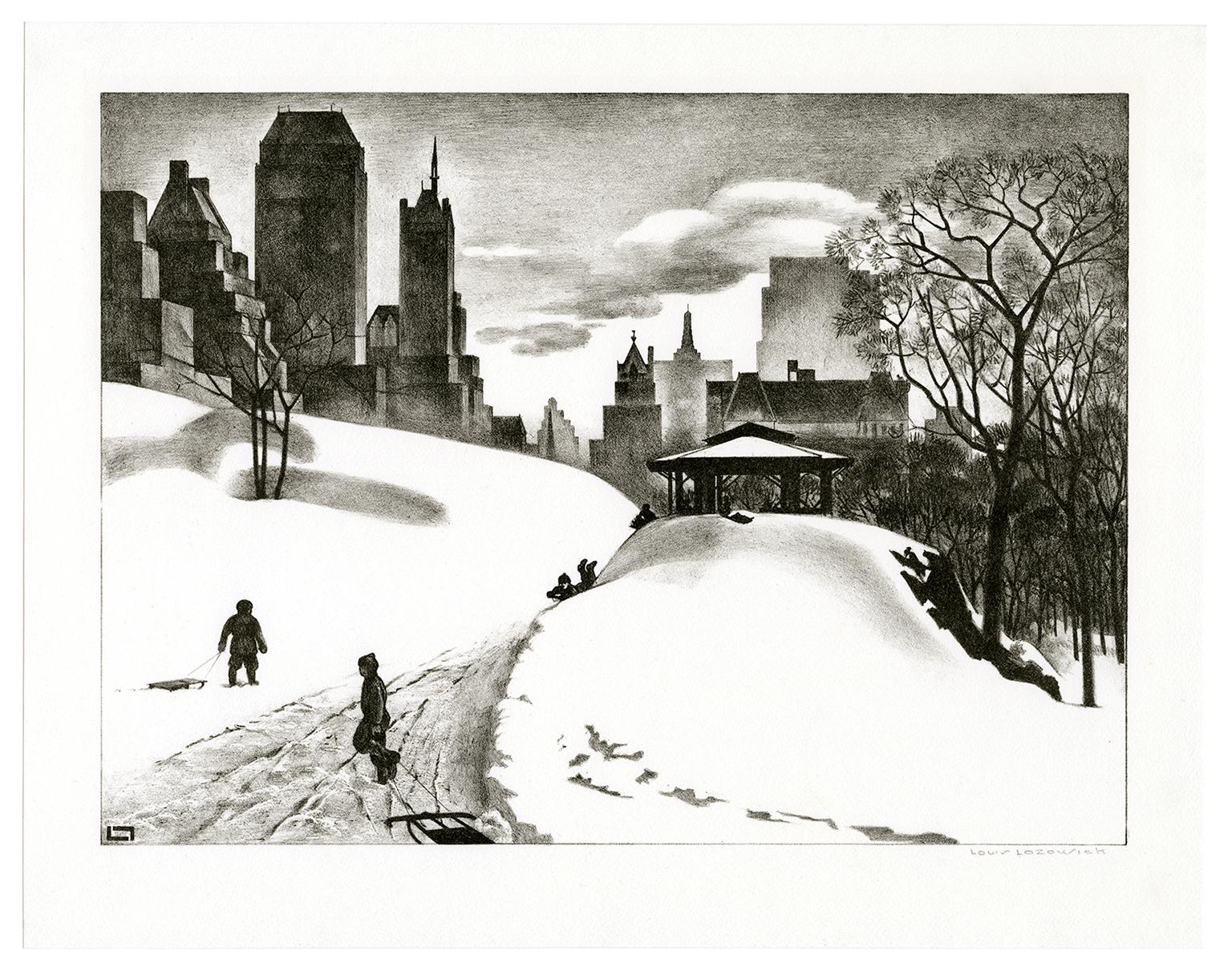 Winter Fun - Print by Louis Lozowick
