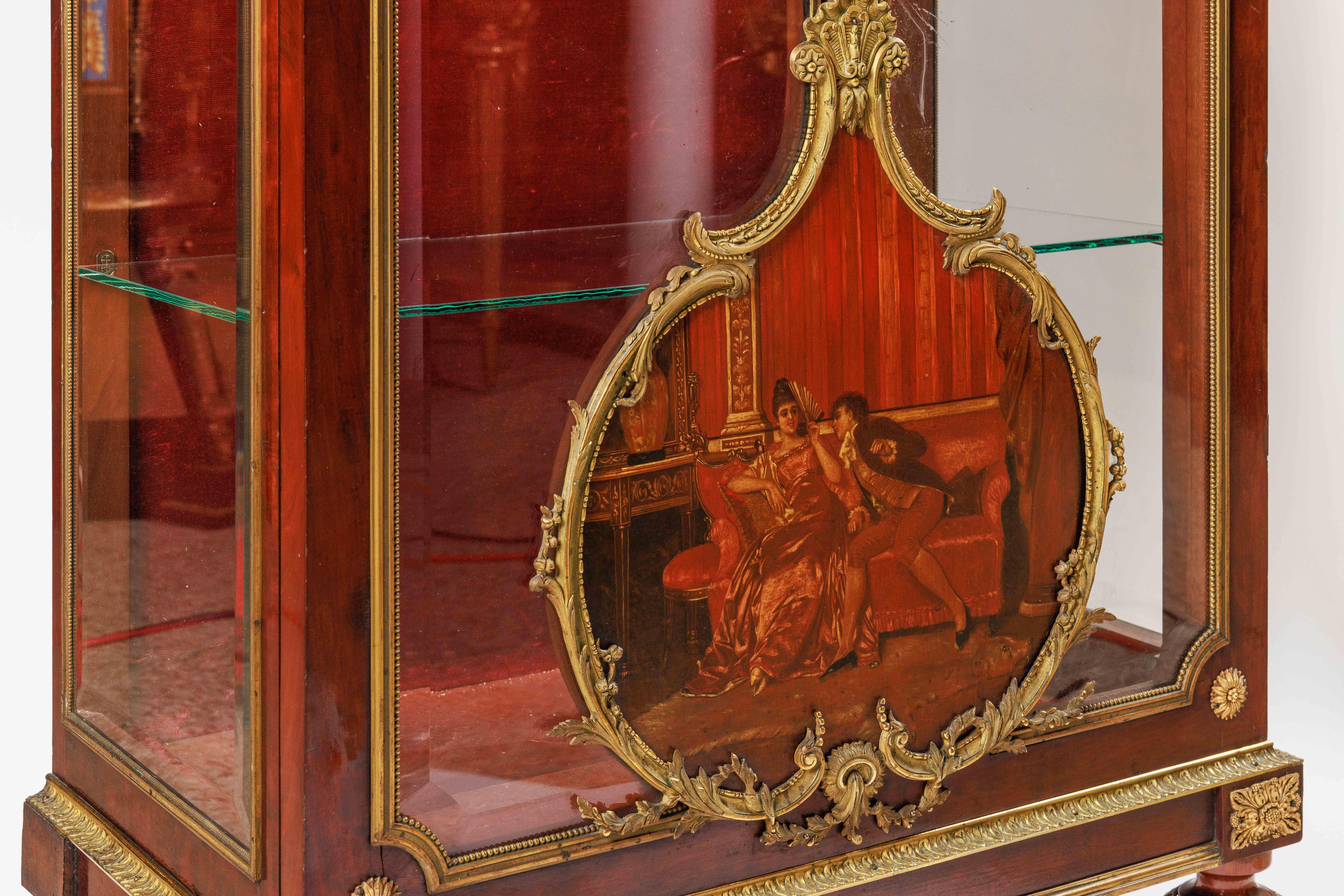 Louis Majorelle, an Exceptional Quality French Ormolu and Vernis Martin Vitrine For Sale 4