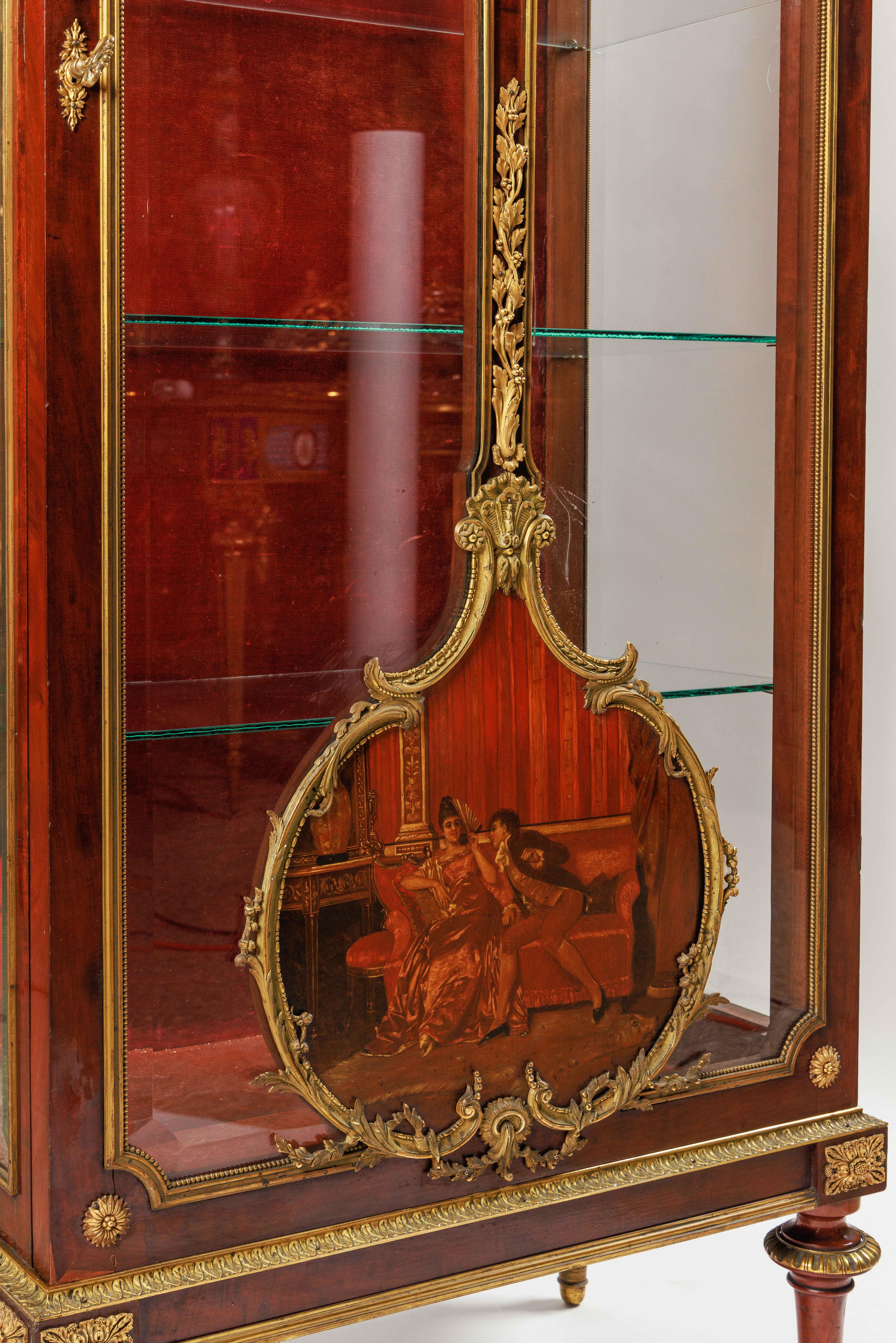 Louis Majorelle, an Exceptional Quality French Ormolu and Vernis Martin Vitrine For Sale 5