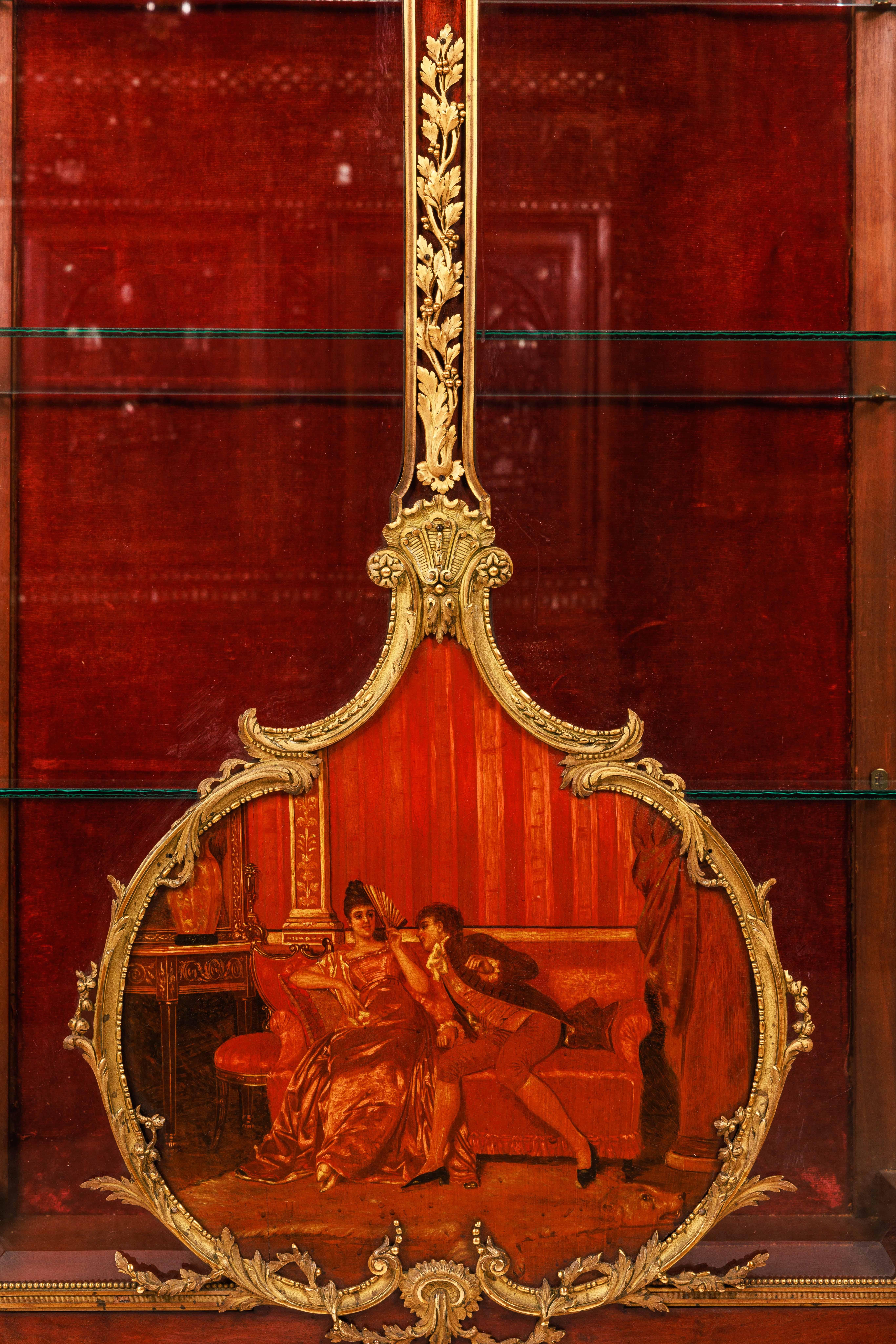 Louis Majorelle, an Exceptional Quality French Ormolu and Vernis Martin Vitrine For Sale 9