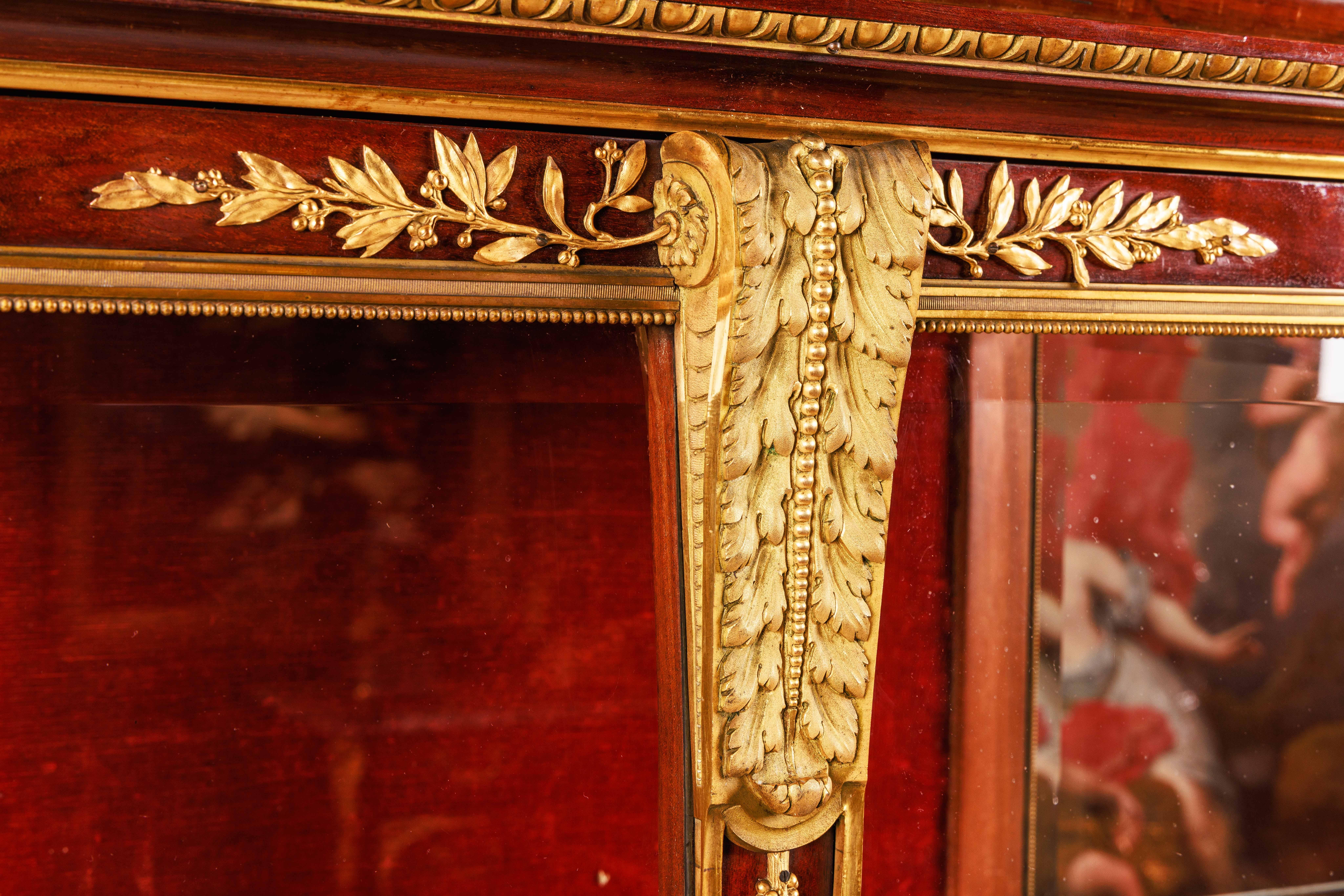 Bronze Louis Majorelle, an Exceptional Quality French Ormolu and Vernis Martin Vitrine For Sale