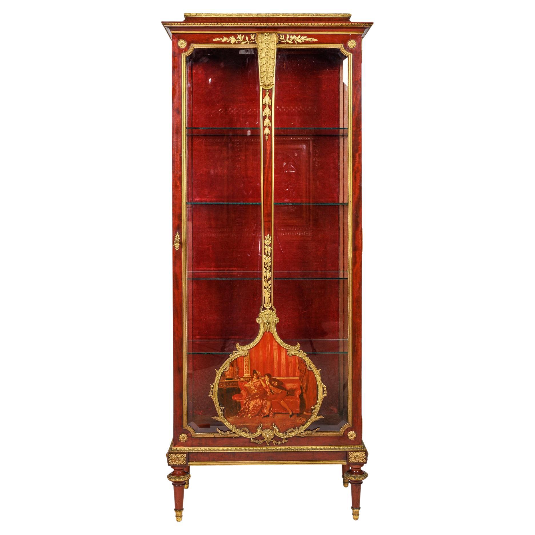 Louis Majorelle, an Exceptional Quality French Ormolu and Vernis Martin Vitrine For Sale