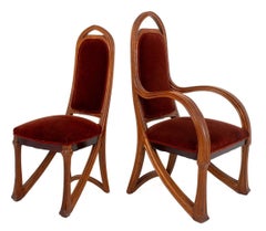 Louis Majorelle Art Nouveau Dining Chairs, 10
