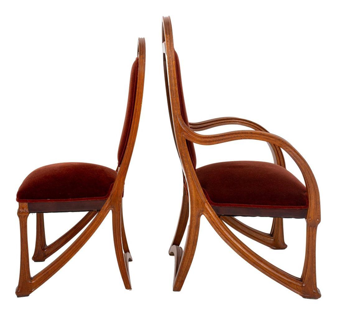 Mohair Sedie da pranzo Louis Majorelle Art Nouveau, 10 in vendita