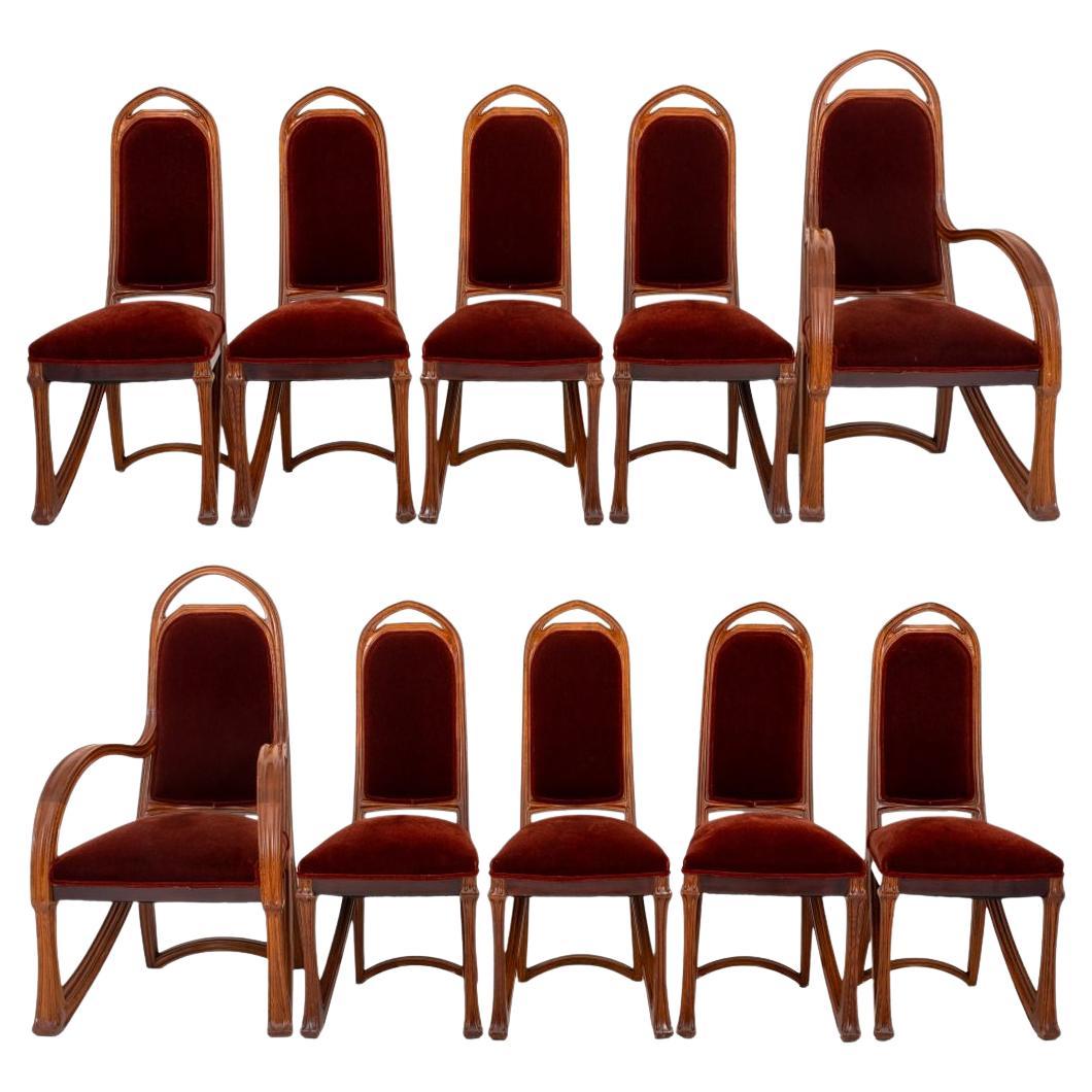 Chaises de salle à manger Louis Majorelle Art Nouveau, 10