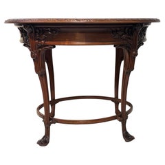 Louis Majorelle, Jugendstil-Couchtisch aus Mahagoni, Frankreich, um 1900