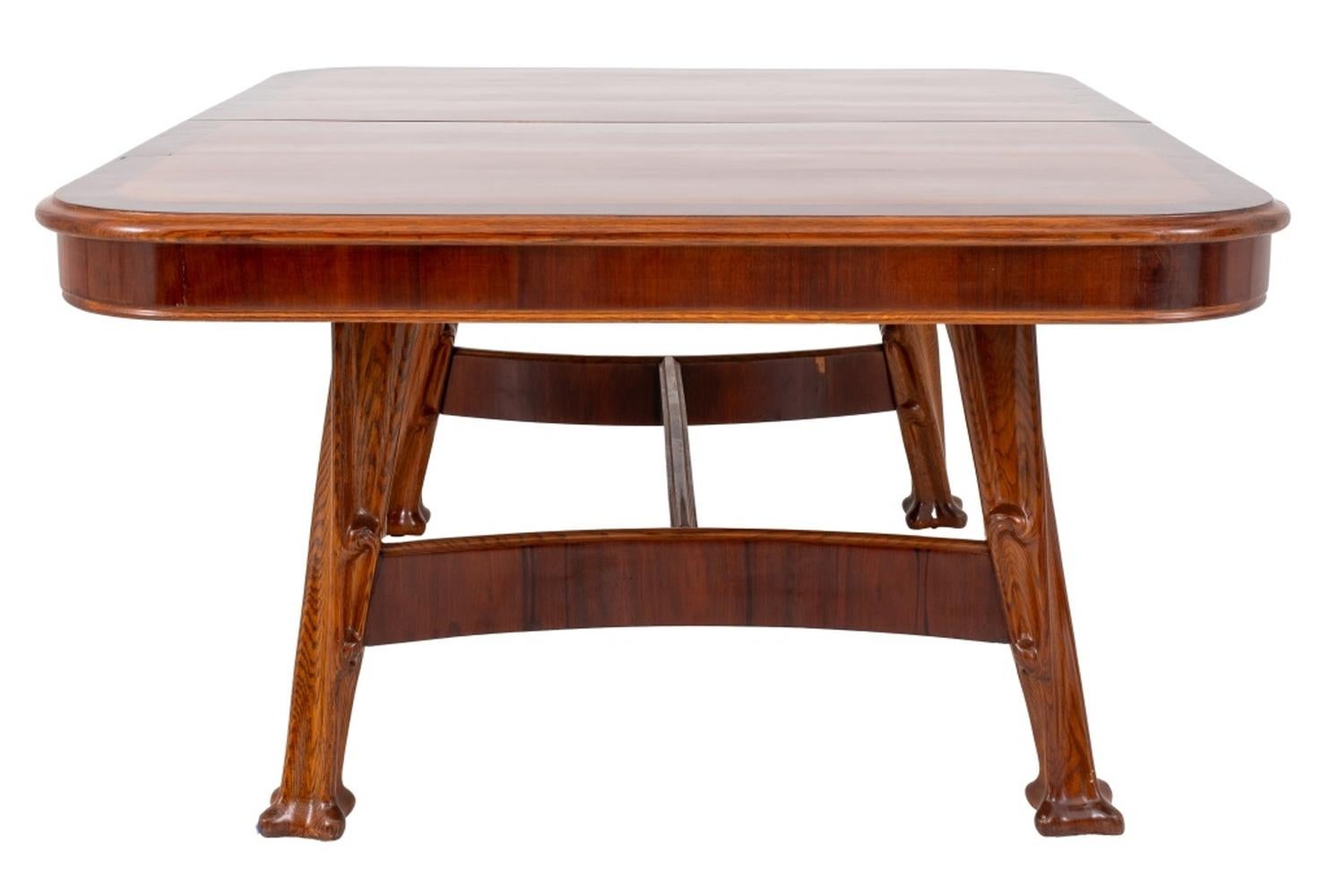 Frêne Table de salle à manger Art Nouveau Louis Majorelle en acajou en vente