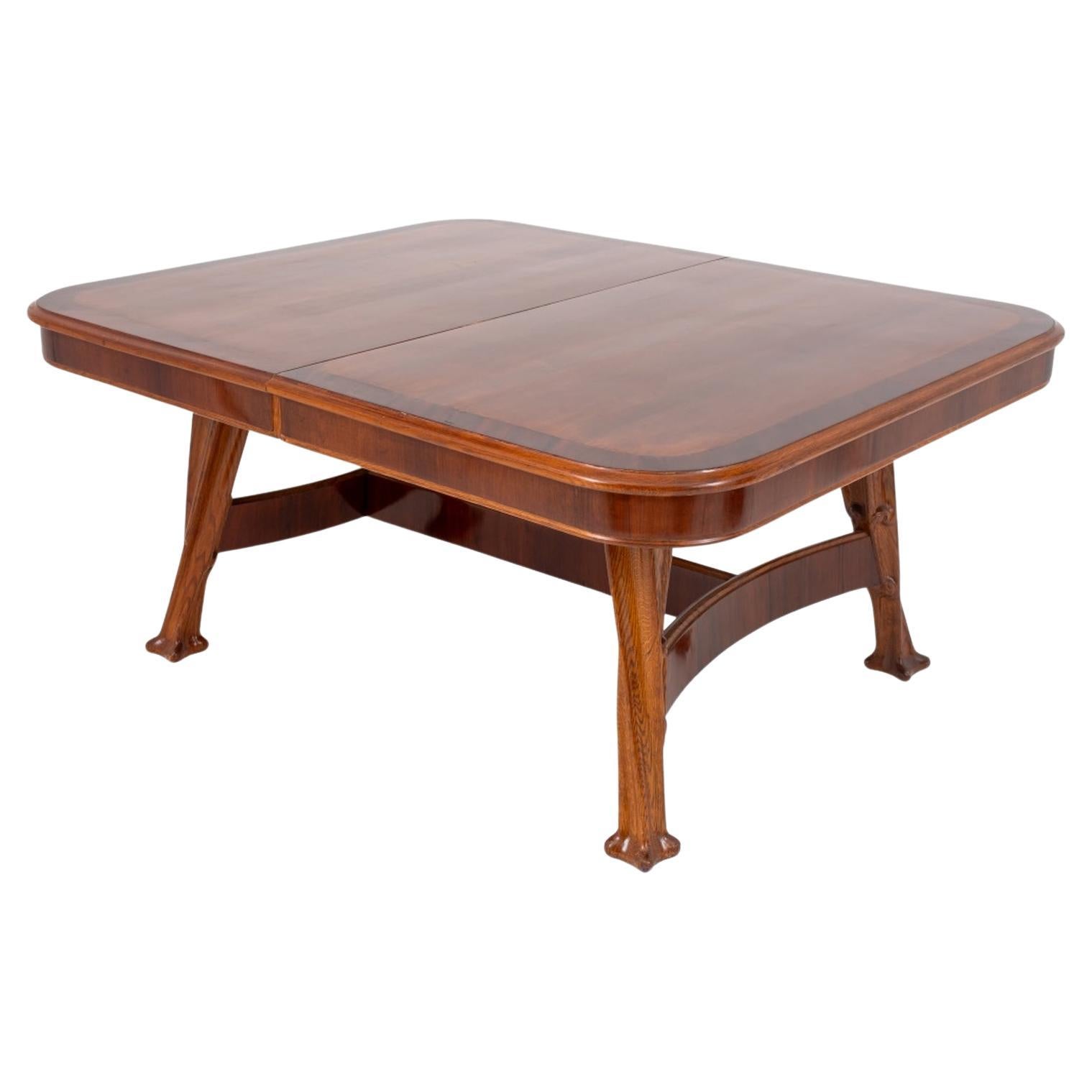 Louis Majorelle Art Nouveau Mahogany Dining Table