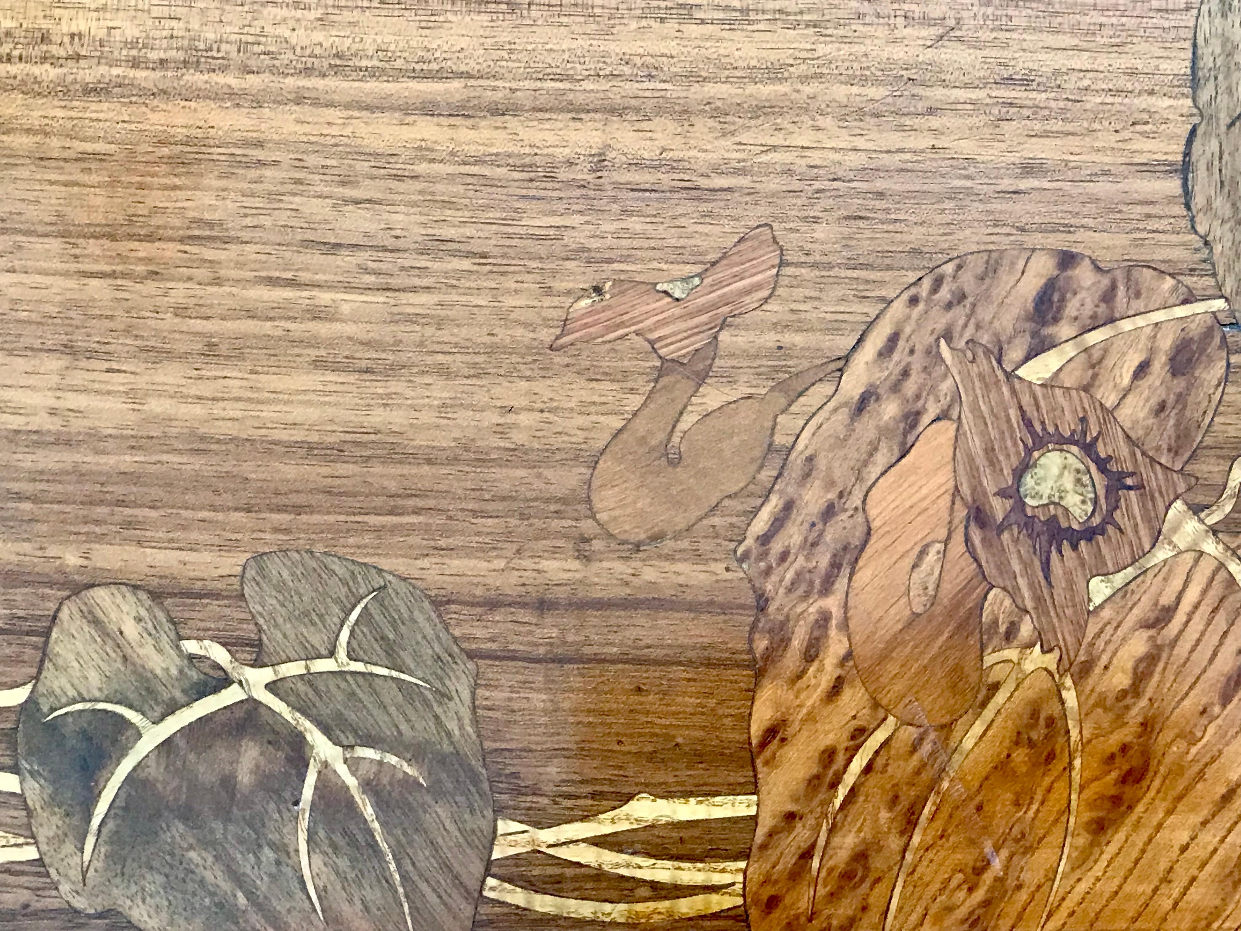 Louis Majorelle, Art nouveau-Schreibtisch mit Intarsien und geschnitzten Schnitzereien (Frühes 20. Jahrhundert) im Angebot