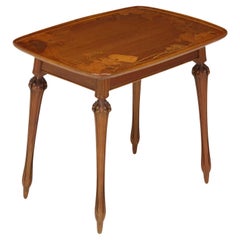 Louis Majorelle Art Nouveau Marquetry And Carved Desk Table