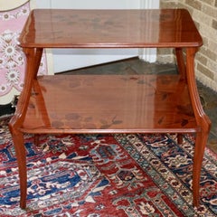 Louis Majorelle Art Nouveau Two Tier Marquetry Table
