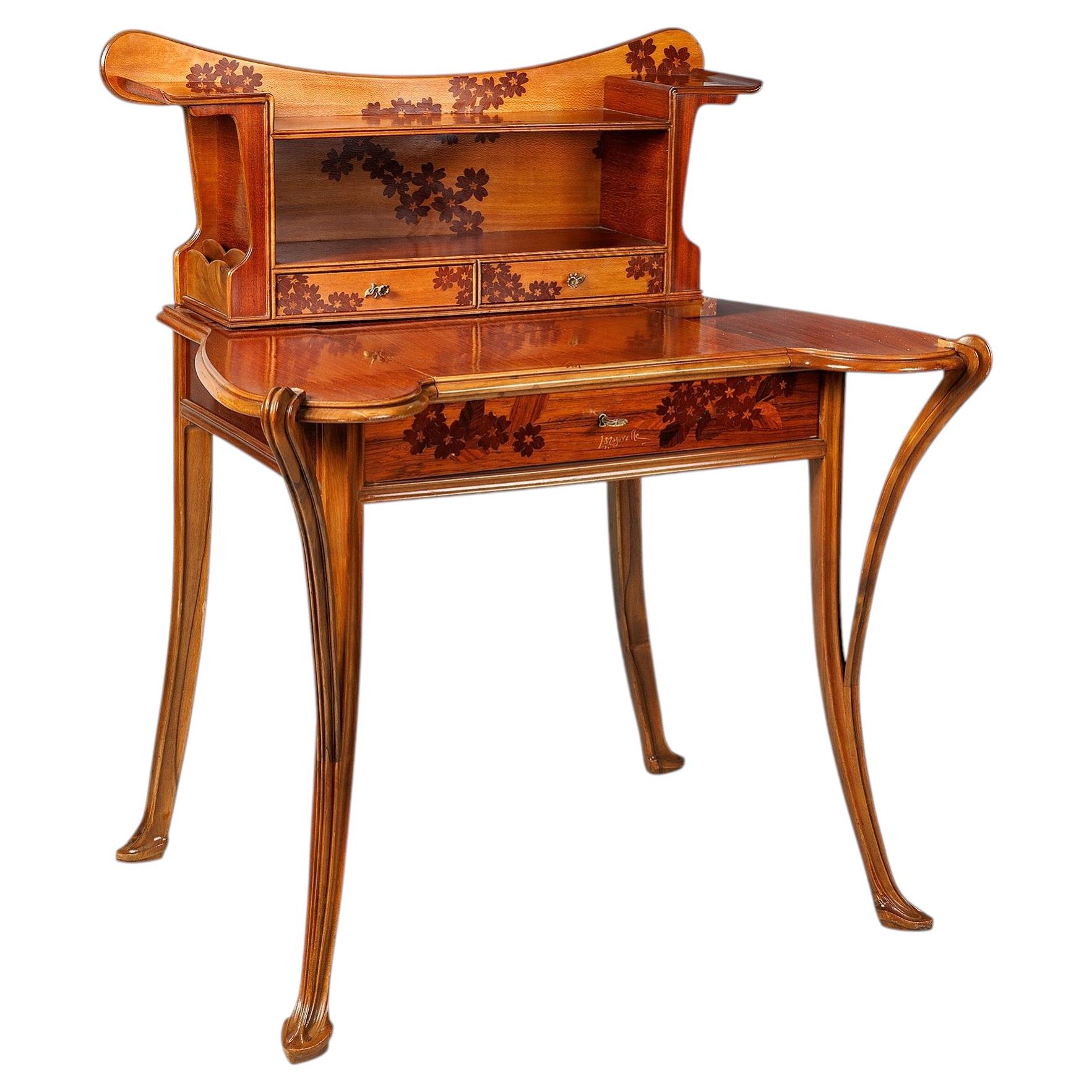 Louis Majorelle "Aux Primevères" Walnut and Fruitwood Marquetry Desk