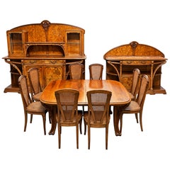 Louis Majorelle “Chicorée” Complete Art Nouveau Dining Room Set, France, 1900