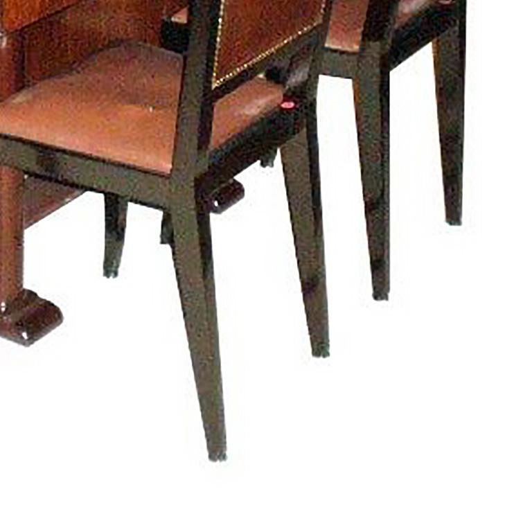 French Louis Majorelle Deco Dining Table and 6 Chairs For Sale