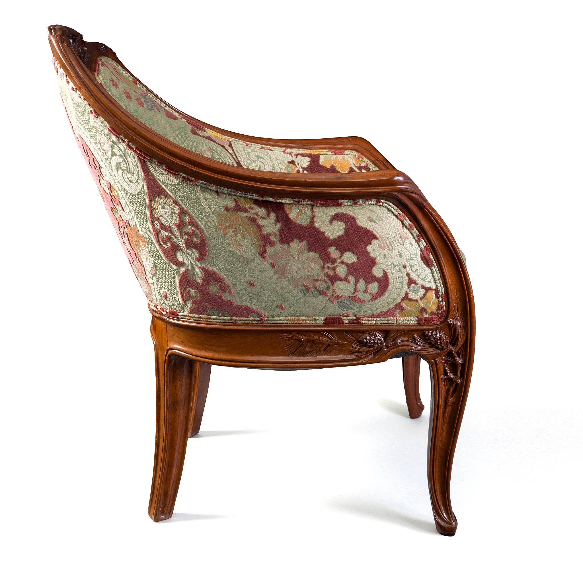 This hand-carved wooden armchair, named 
