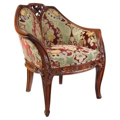 Louis Majorelle "Les Pins" Carved Mahogany Armchair