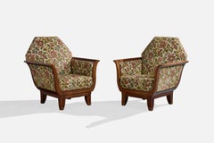Louis Majorelle, Lounge Chairs, Wood, Fabric, France, 1920s