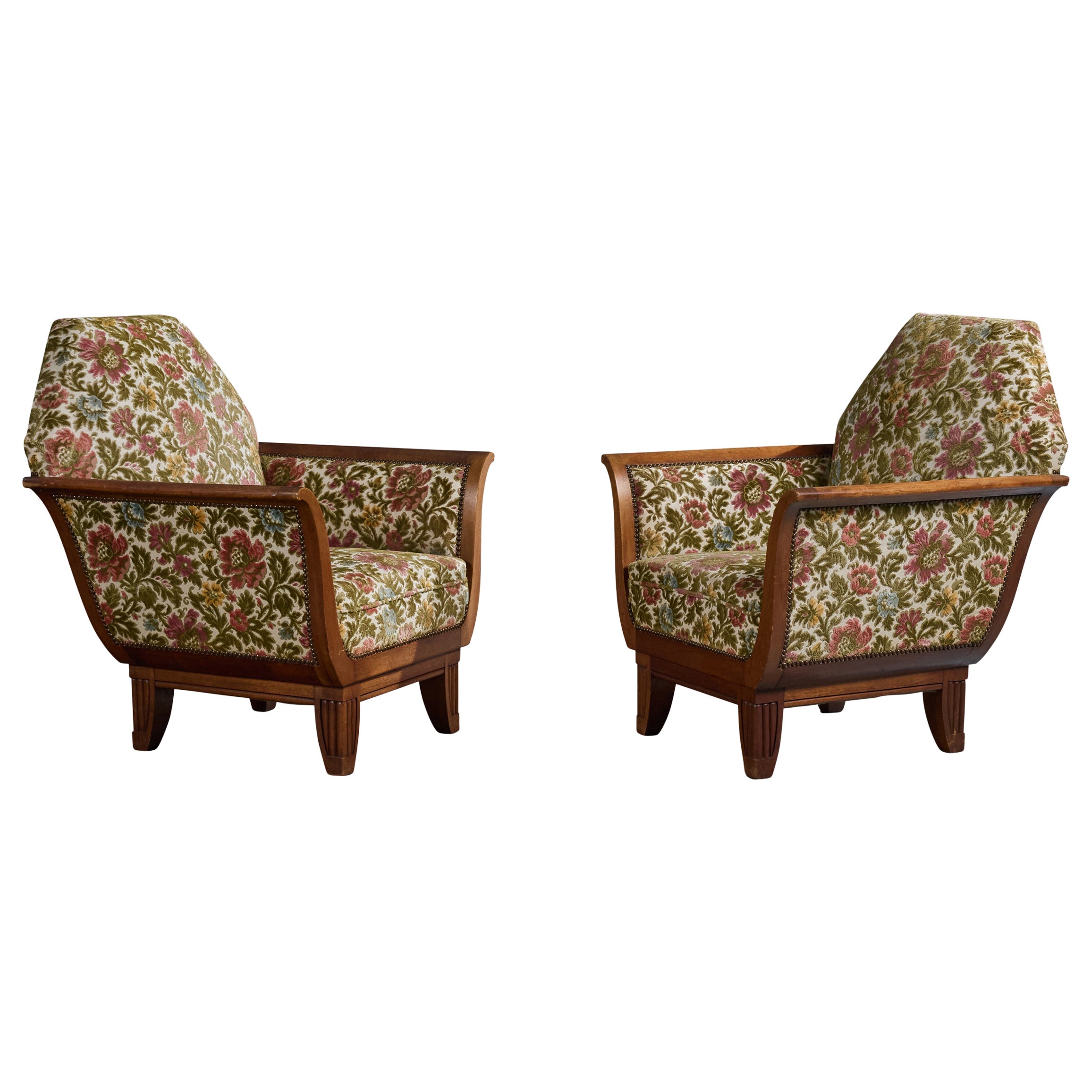 Louis Majorelle, Poltrone, Legno, Tessuto, Francia, anni '20