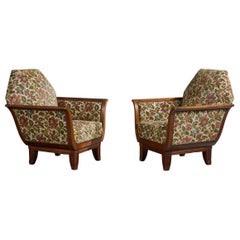 Louis Majorelle, Lounge Chairs, Wood, Fabric, France, 1920s