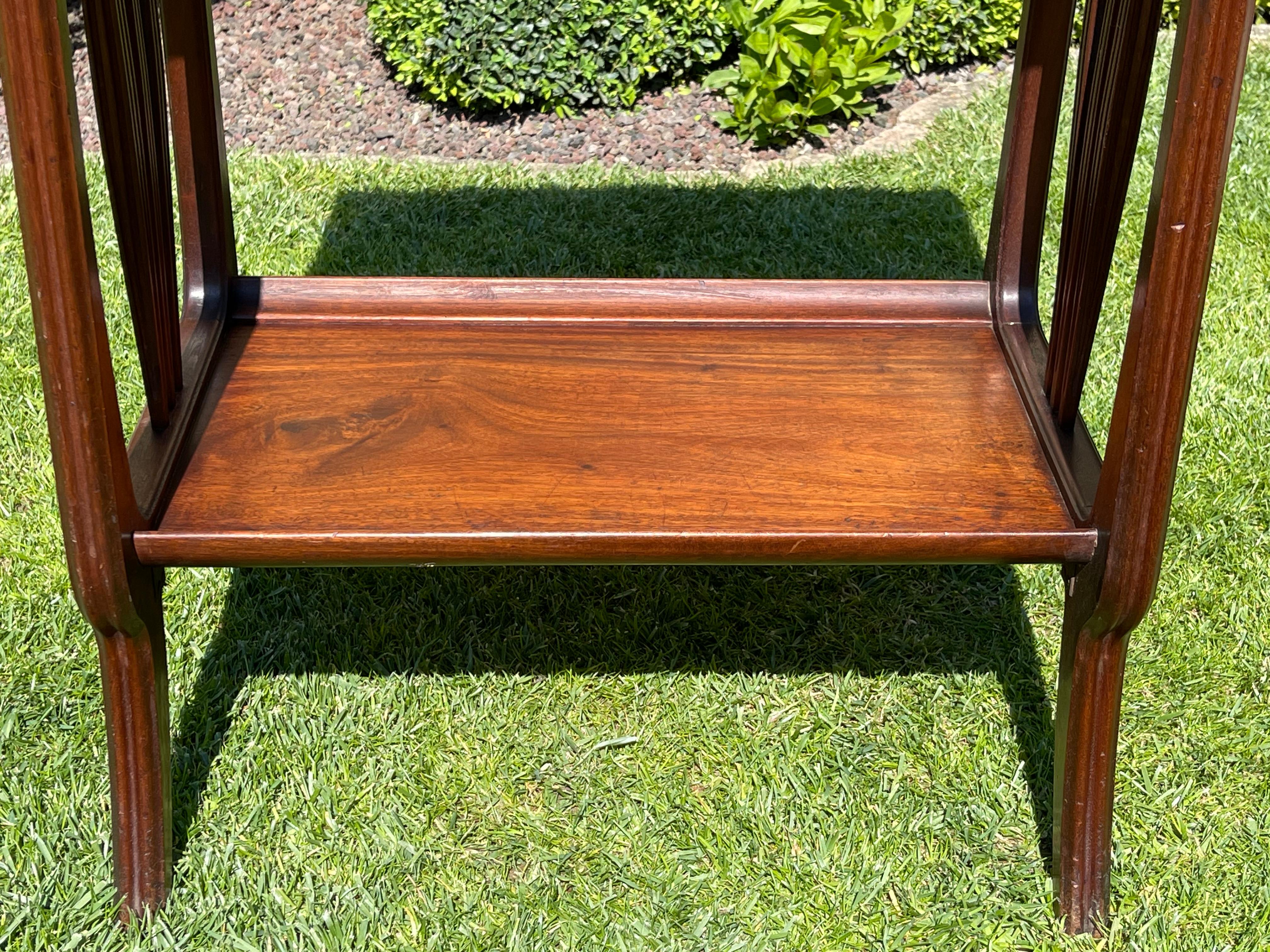 Louis Majorelle, Mahogany and Marquetry Little Table, Art Nouveau Style In Good Condition For Sale In Beaune, FR