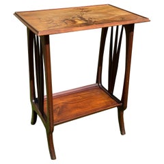 Kleiner Tisch Louis Majorelle aus Mahagoni mit Intarsien, Art nouveau-Stil