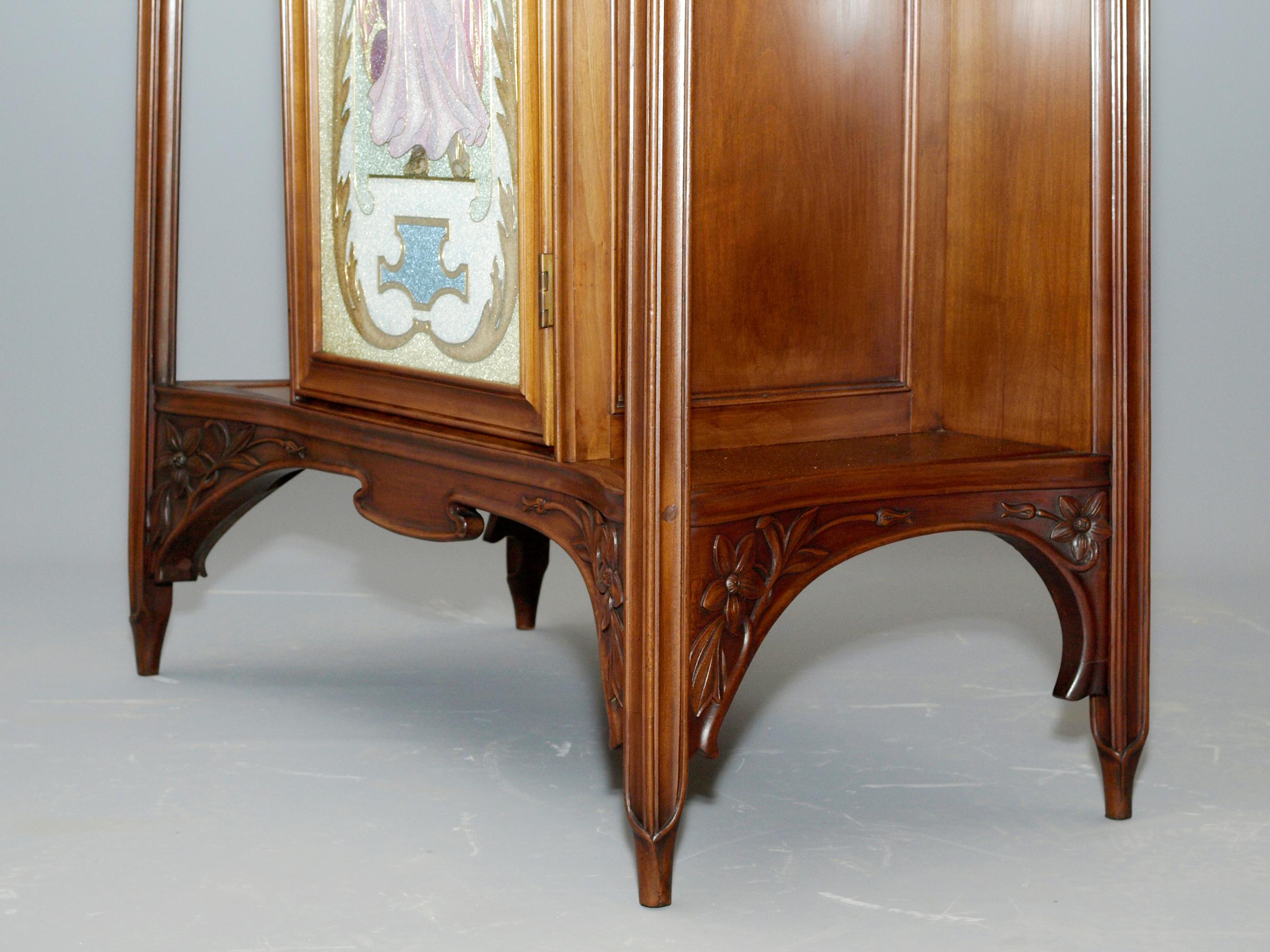 Cloisonne Art Nouveau Cabinet, Louis Majorelle Attributed For Sale 4