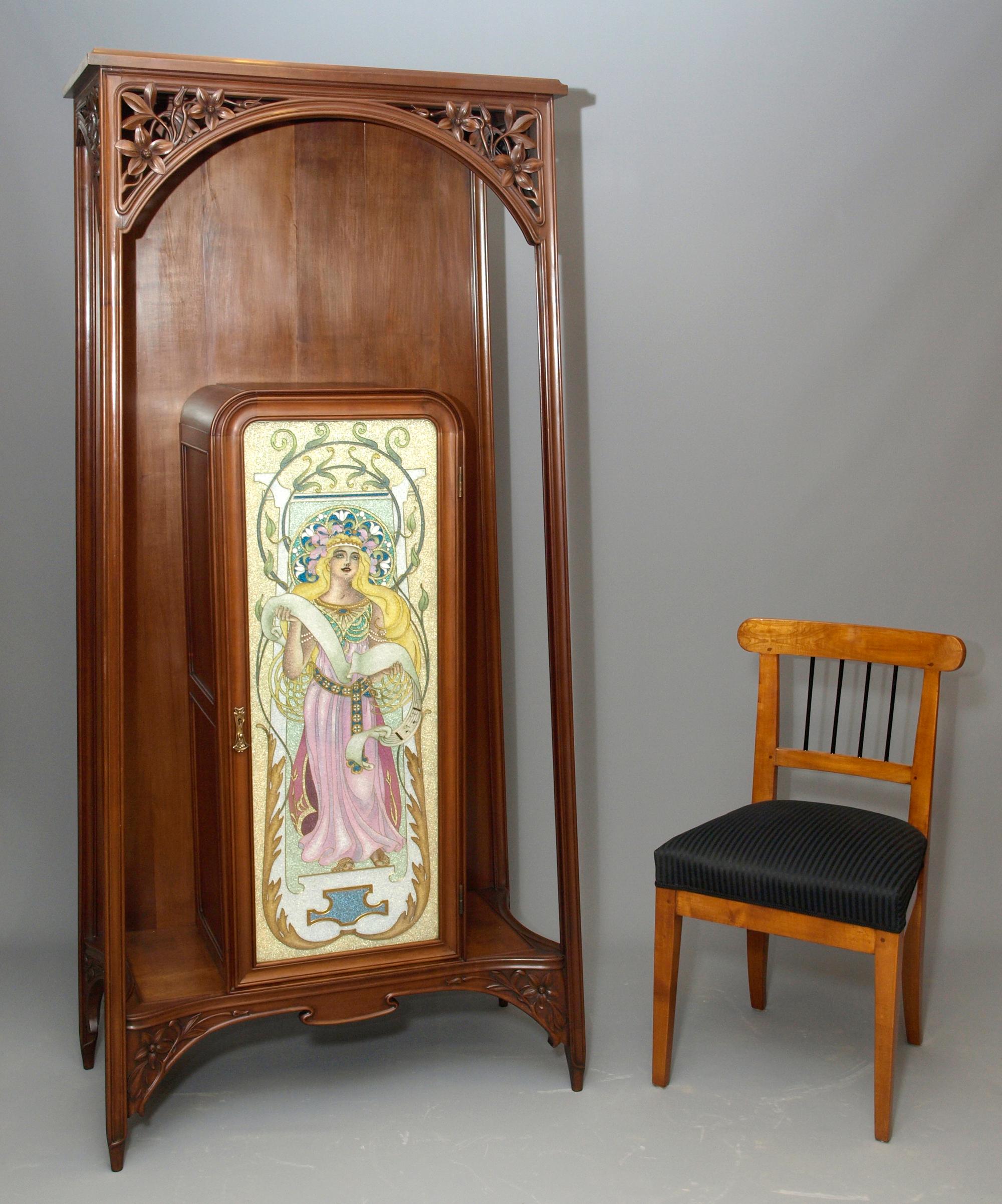 Cloisonne Art Nouveau Cabinet, Louis Majorelle Attributed For Sale 6