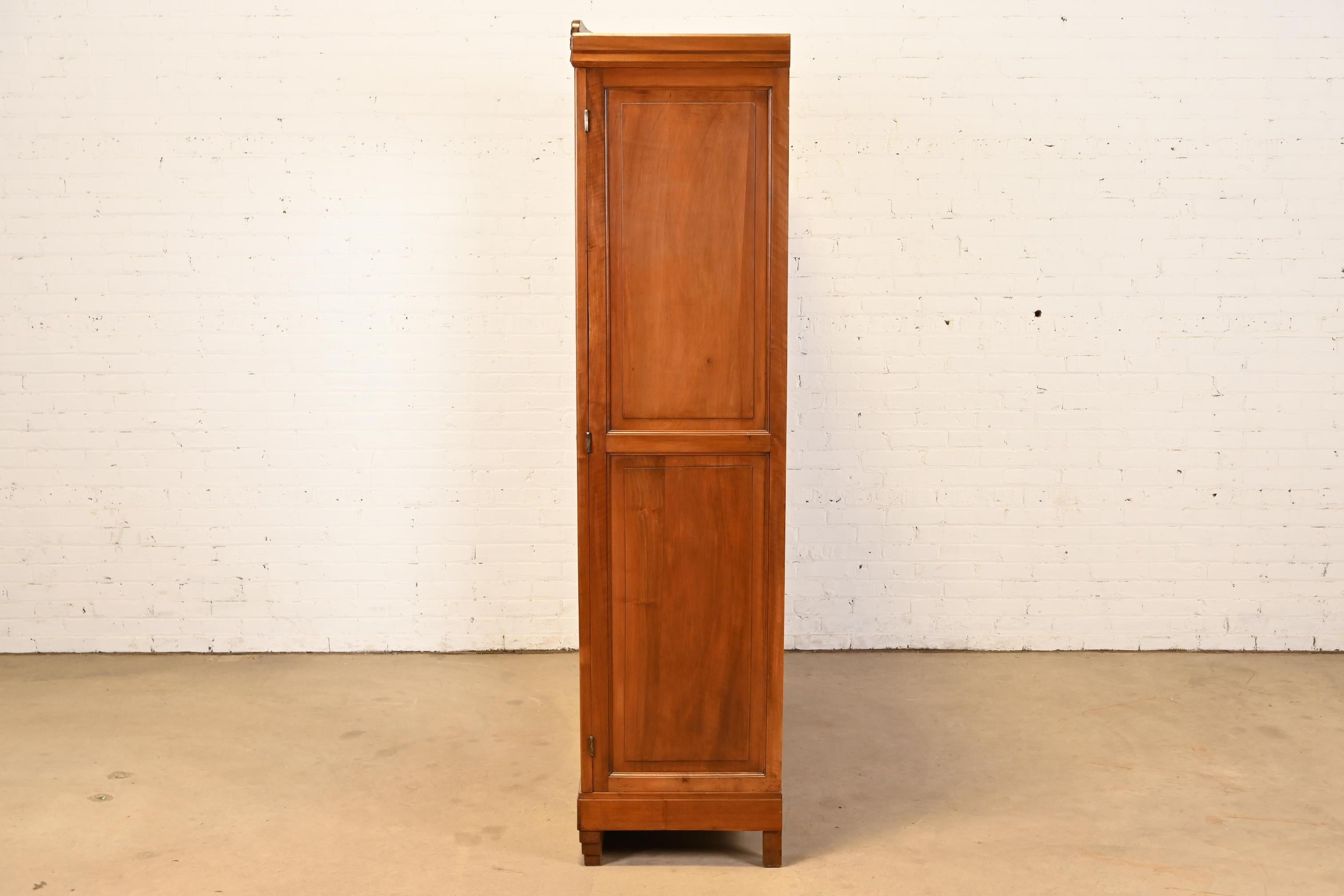 Louis Majorelle Style Antique French Art Nouveau Burled Walnut Mirrored Armoire 4