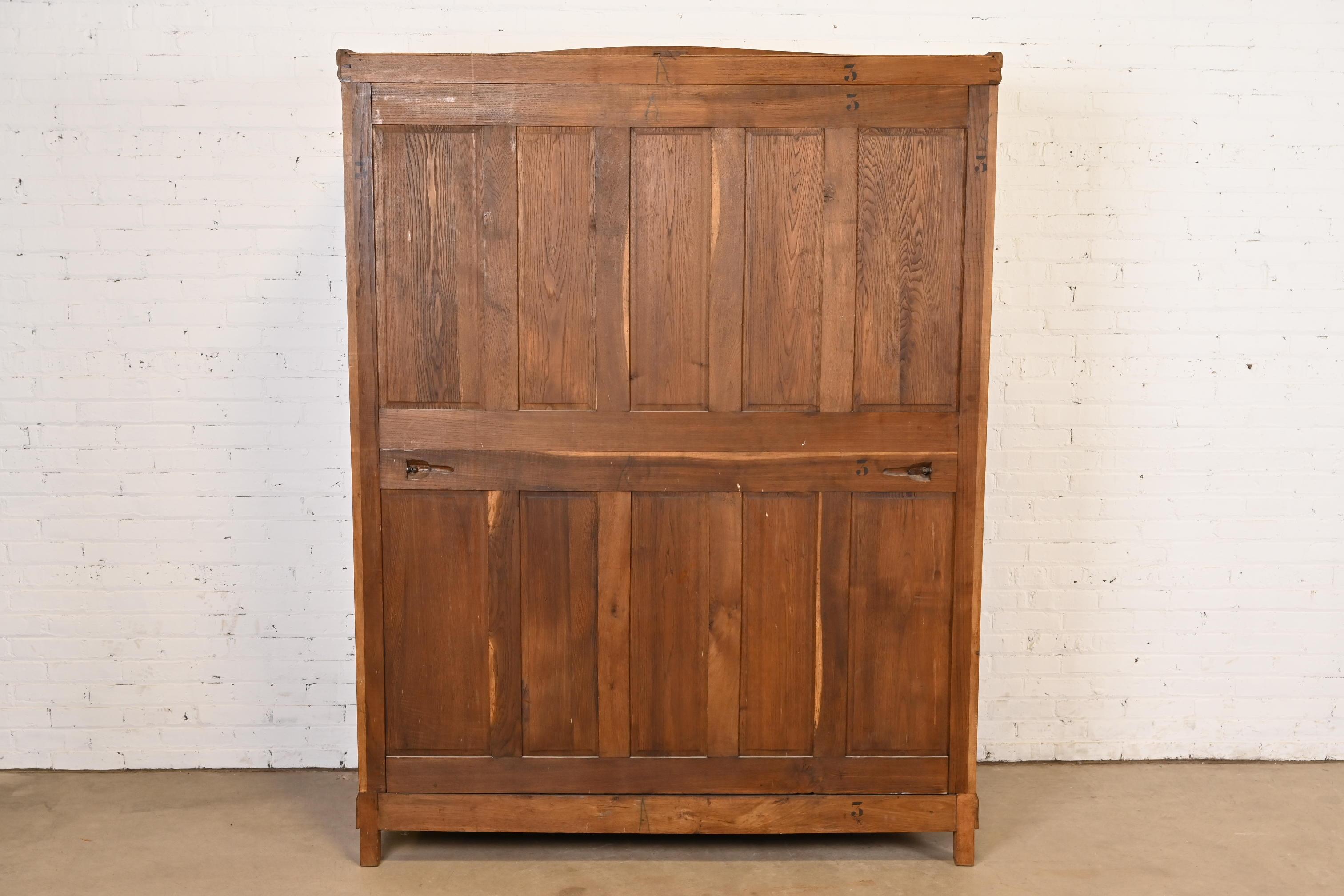 Louis Majorelle Style Antique French Art Nouveau Burled Walnut Mirrored Armoire 5